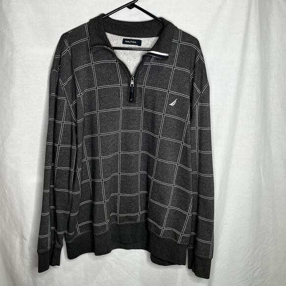 Nautica Men's Gray Quarter Zip Pullover Shirt XXL - Picture 1 of 8